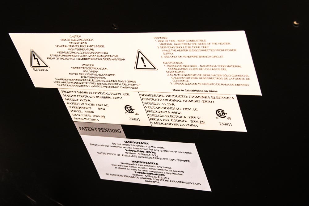 Faux Fireplace with Wooden Mantel