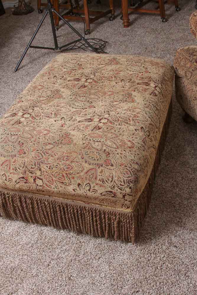 Hillcraft Furniture Upholstered Chair and Ottoman