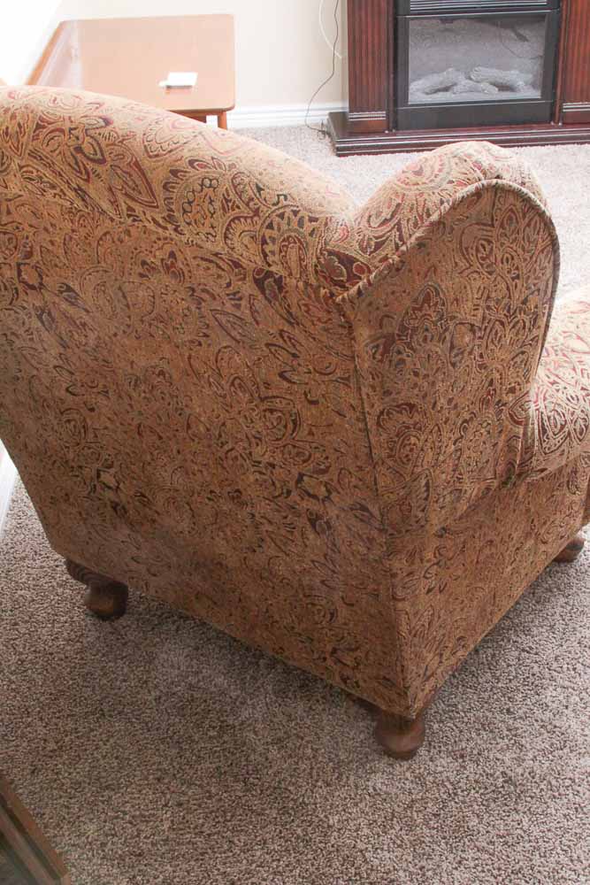 Hillcraft Furniture Upholstered Chair and Ottoman