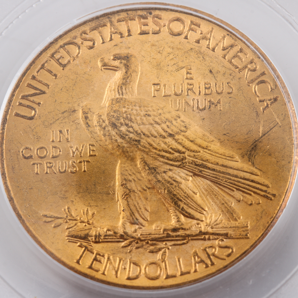Encapsulated and Graded MS62 (by PCGS) 1926 Indian Head $10 Gold Eagle