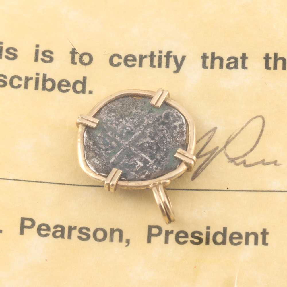 1669 One Reale Silver Cob Coin from the Santa Maria De La Consolacion Shipwreck