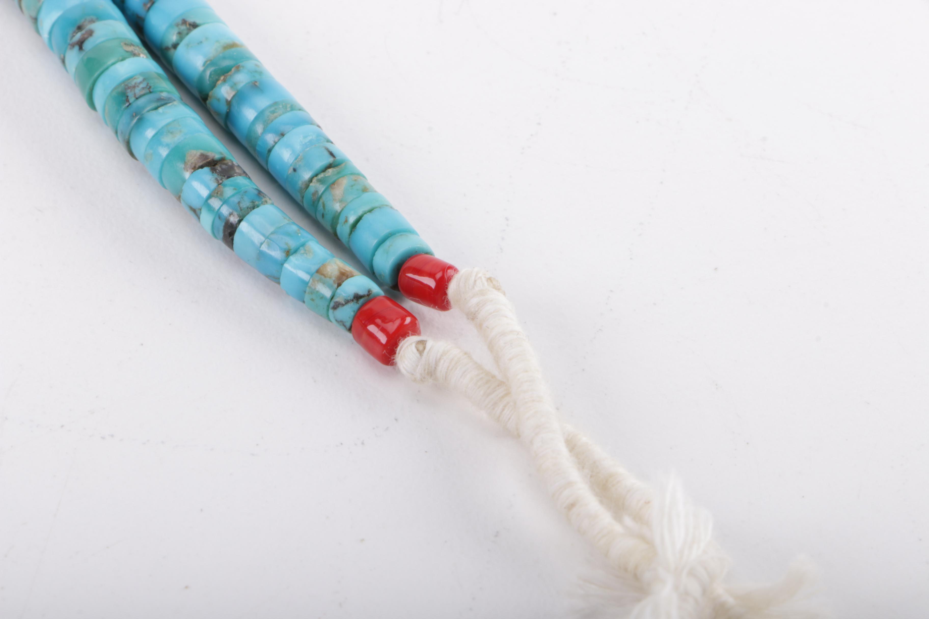 Necklace and Sterling Silver Ring With Turquoise