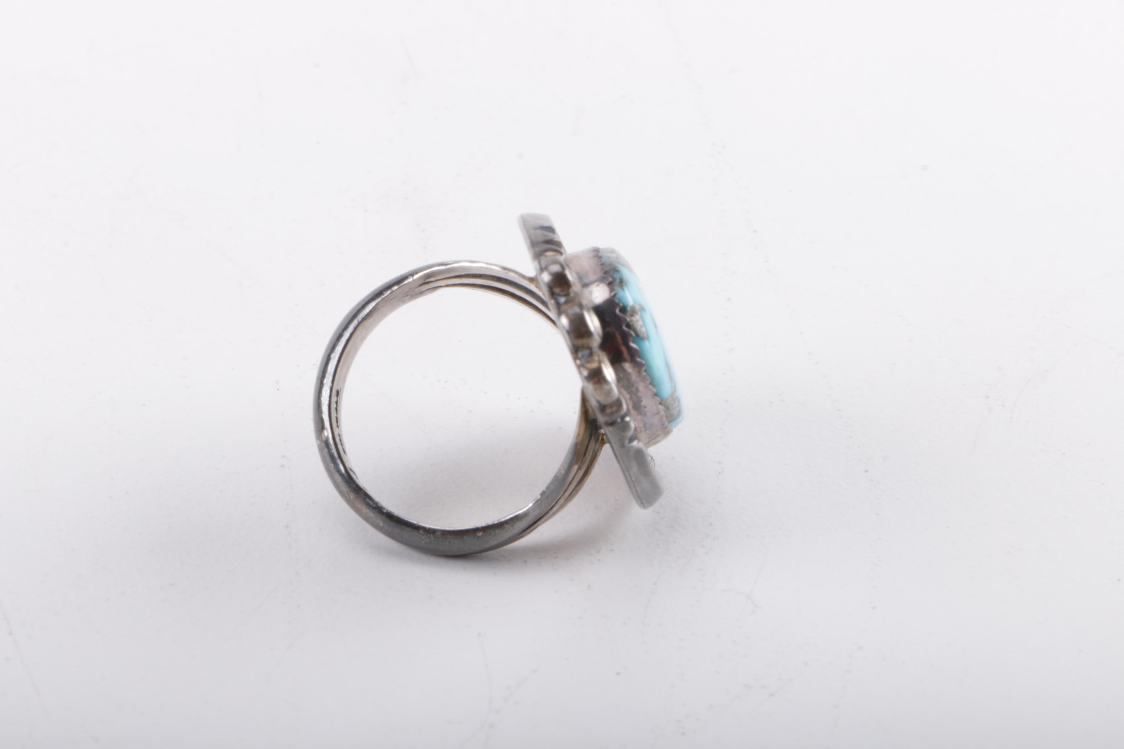 Necklace and Sterling Silver Ring With Turquoise