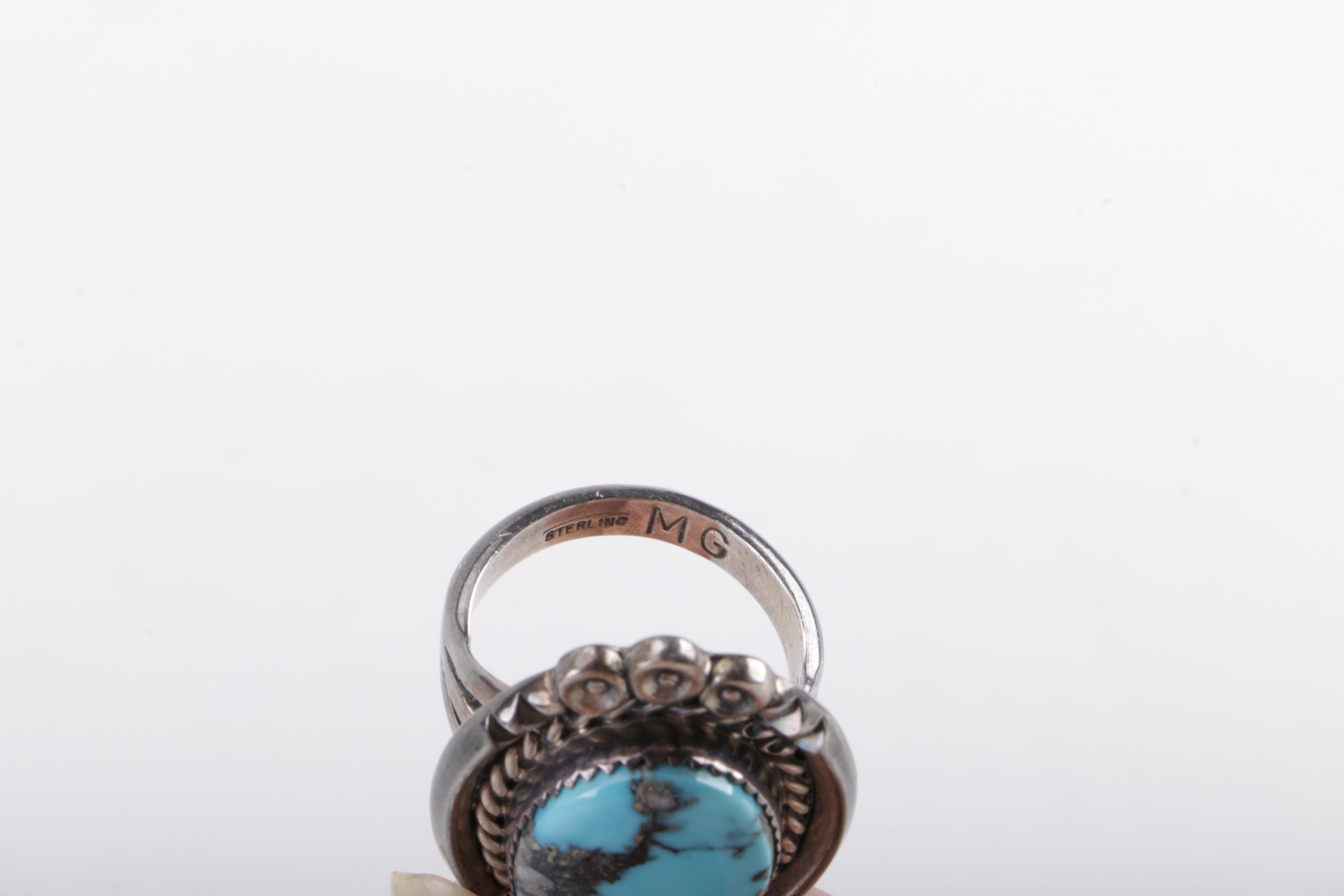 Necklace and Sterling Silver Ring With Turquoise
