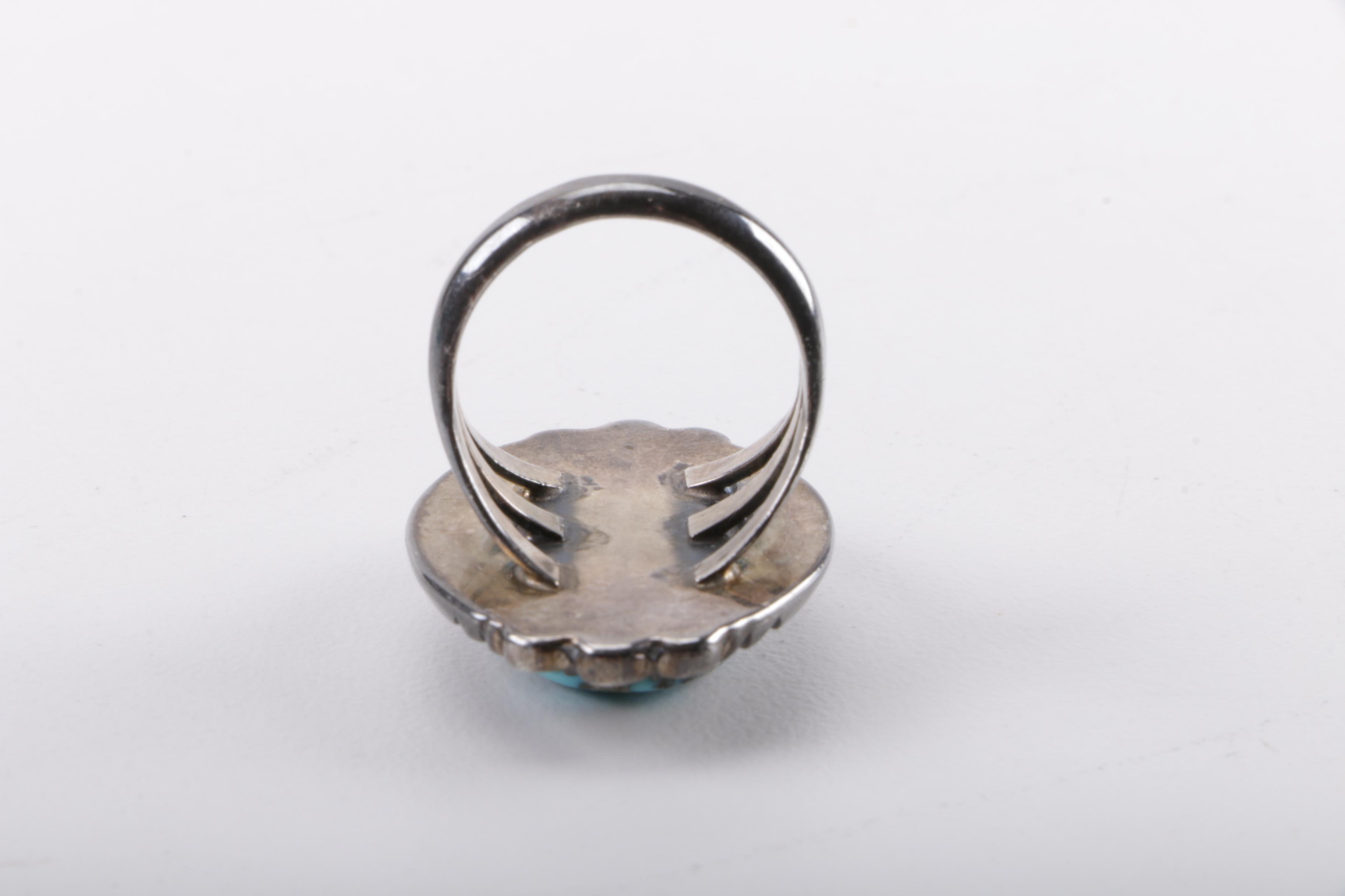 Necklace and Sterling Silver Ring With Turquoise