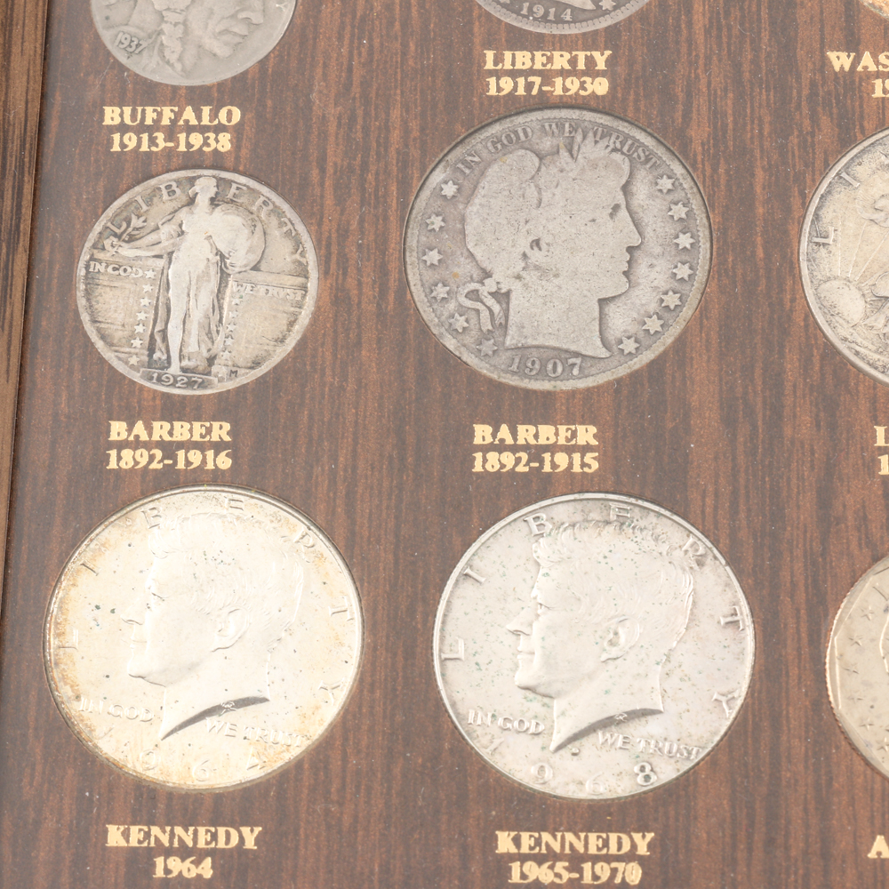 Framed Set of U.S. Twentieth Century Type Coins