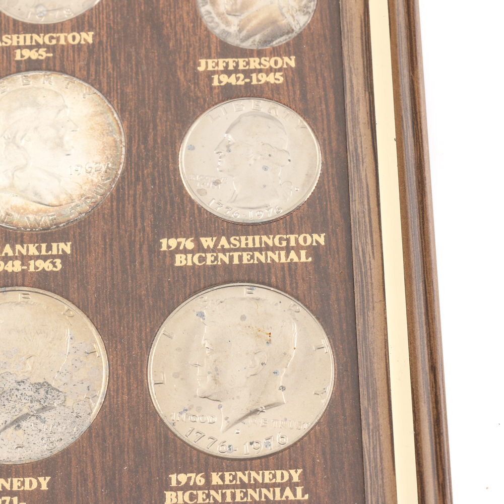 Framed Set of U.S. Twentieth Century Type Coins