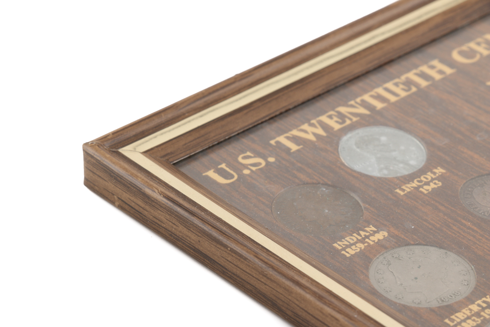 Framed Set of U.S. Twentieth Century Type Coins
