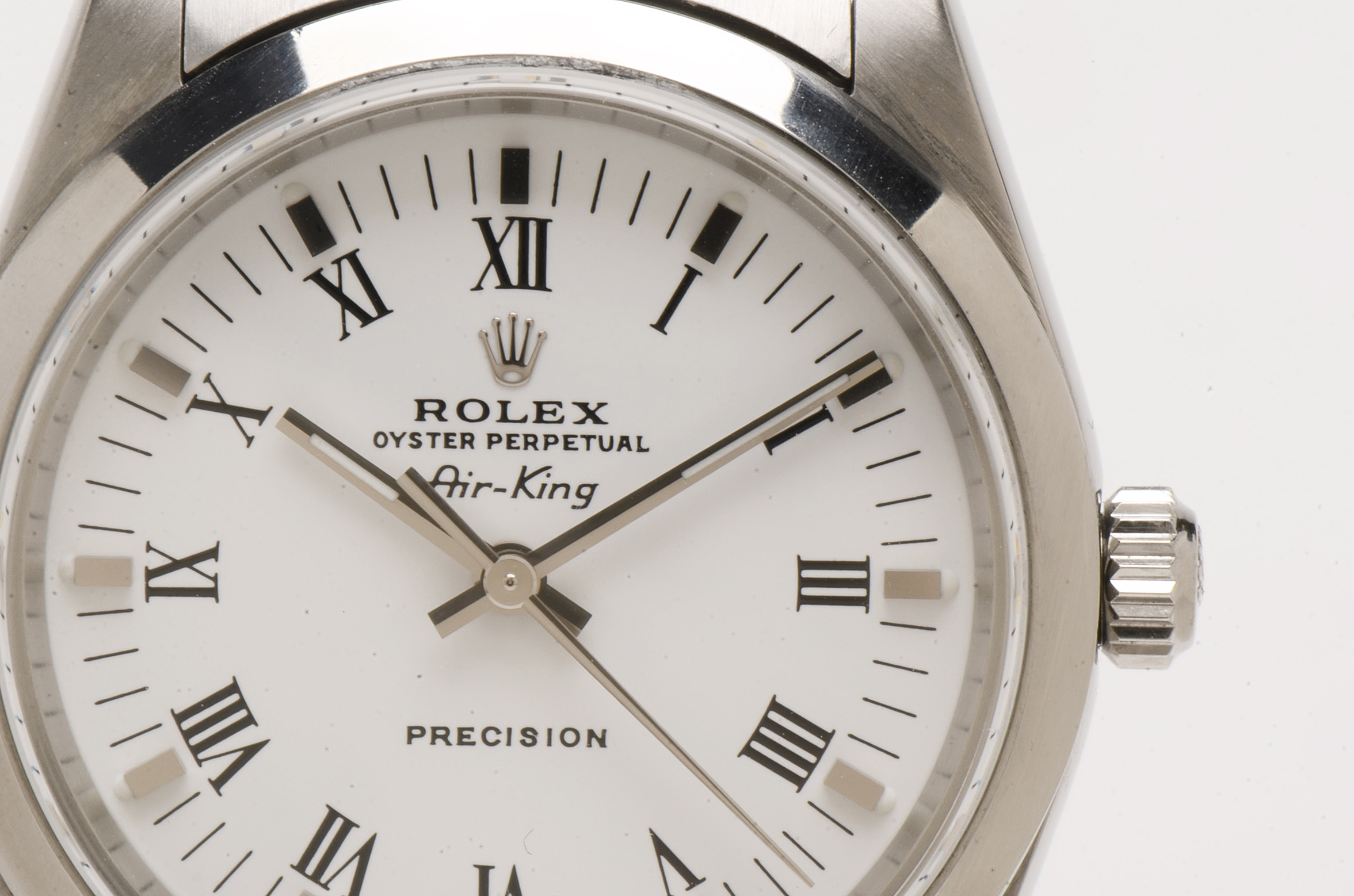 Rolex Perpetual Air-King Stainless Steel White Roman Automatic