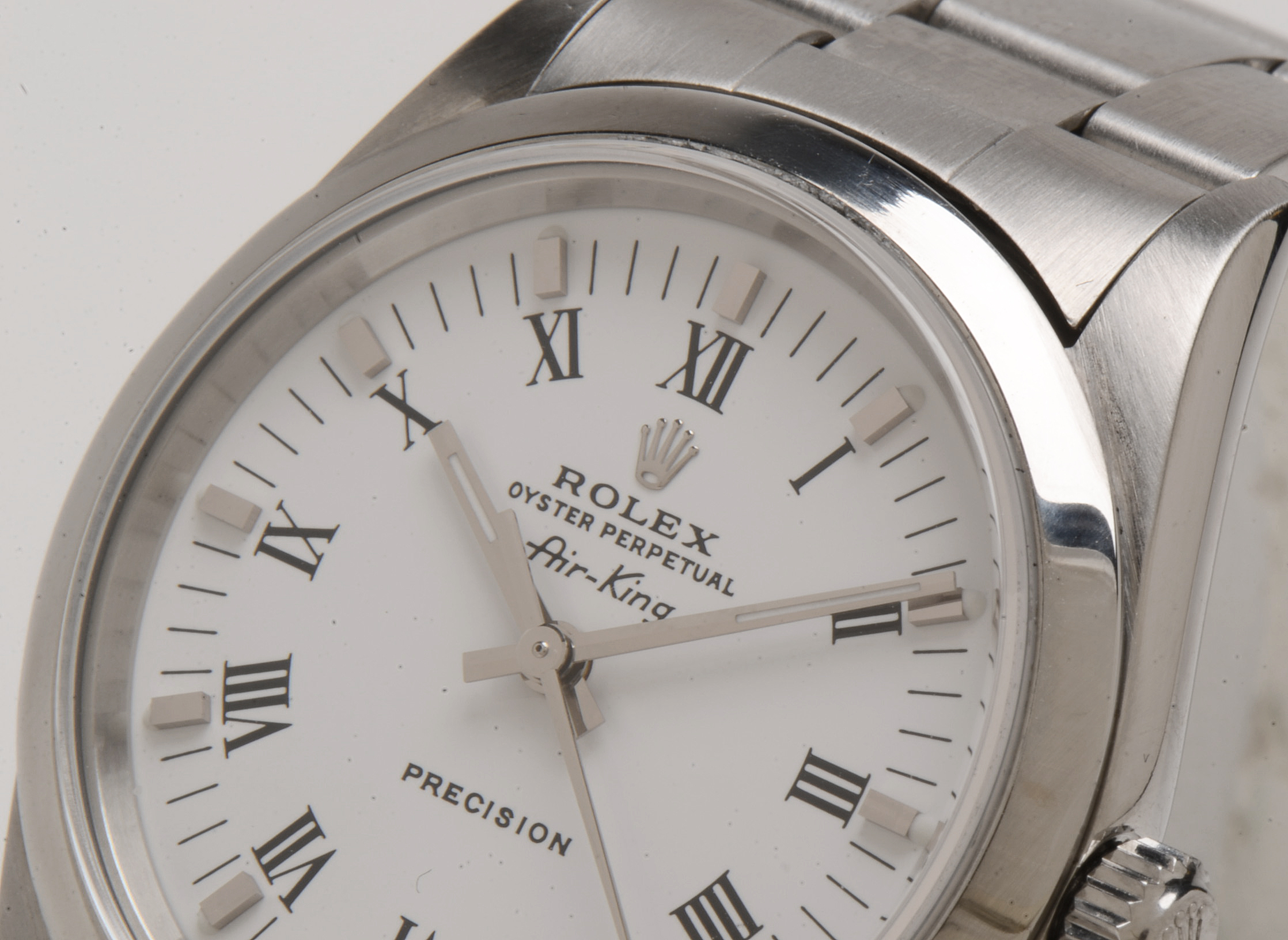 Rolex Perpetual Air-King Stainless Steel White Roman Automatic
