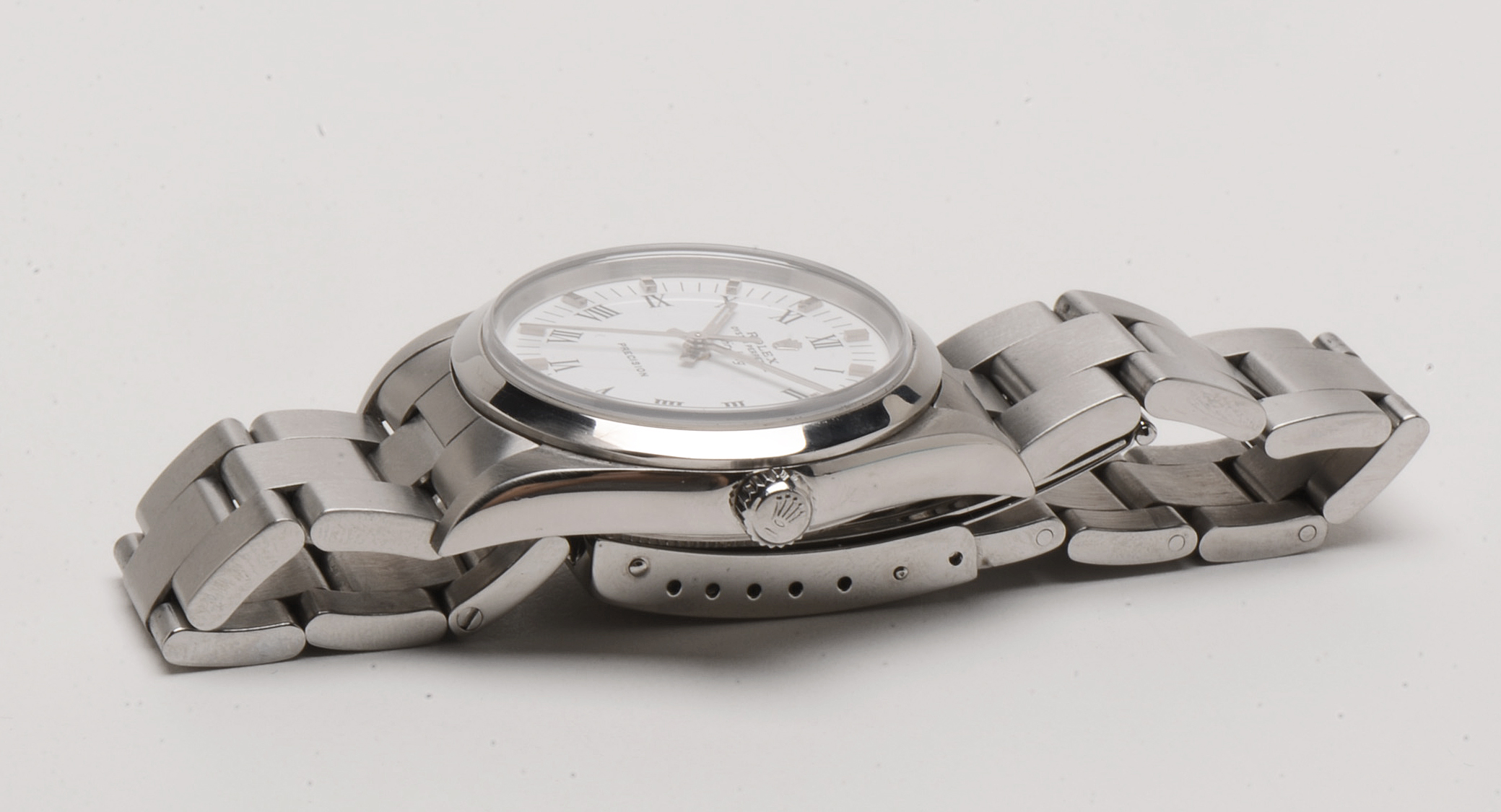 Rolex Perpetual Air-King Stainless Steel White Roman Automatic