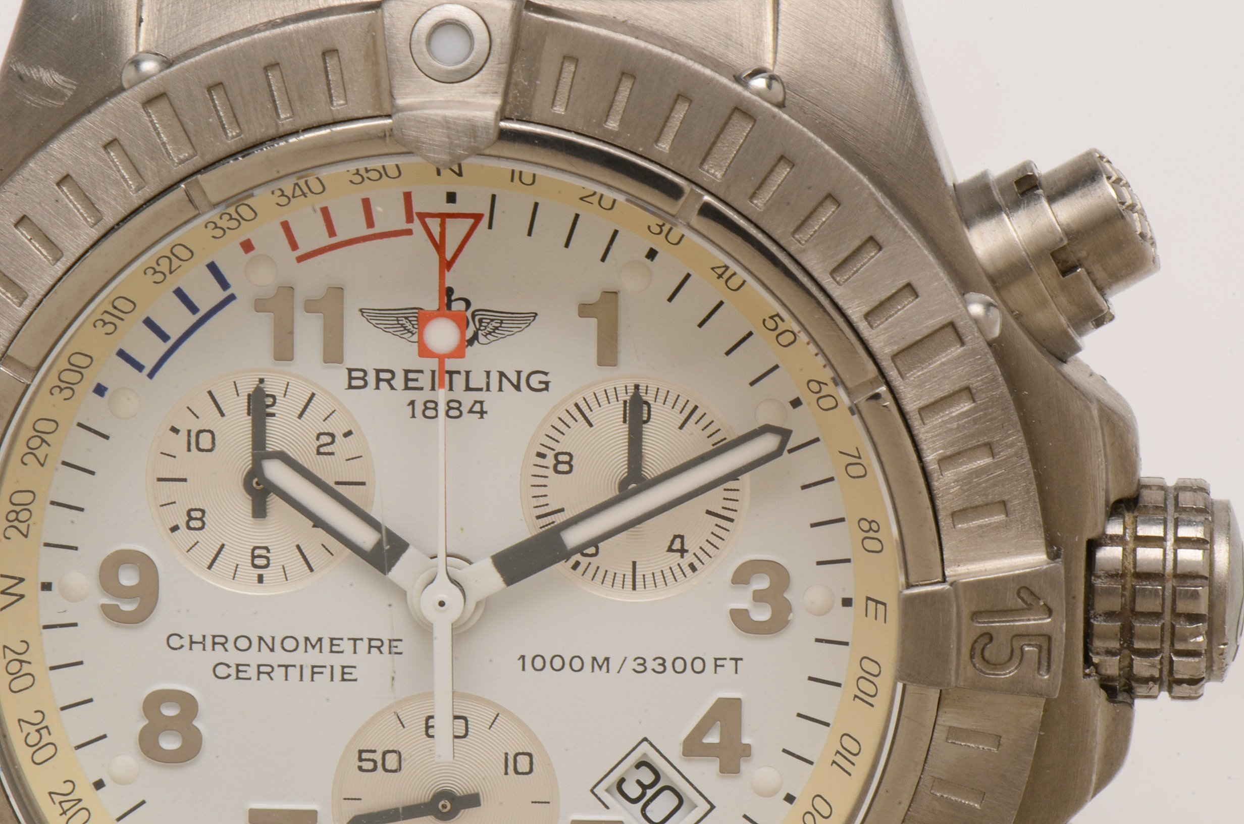 Breitling Chrono Avenger M1 Titanium 44mm White SuperQuartz Watch