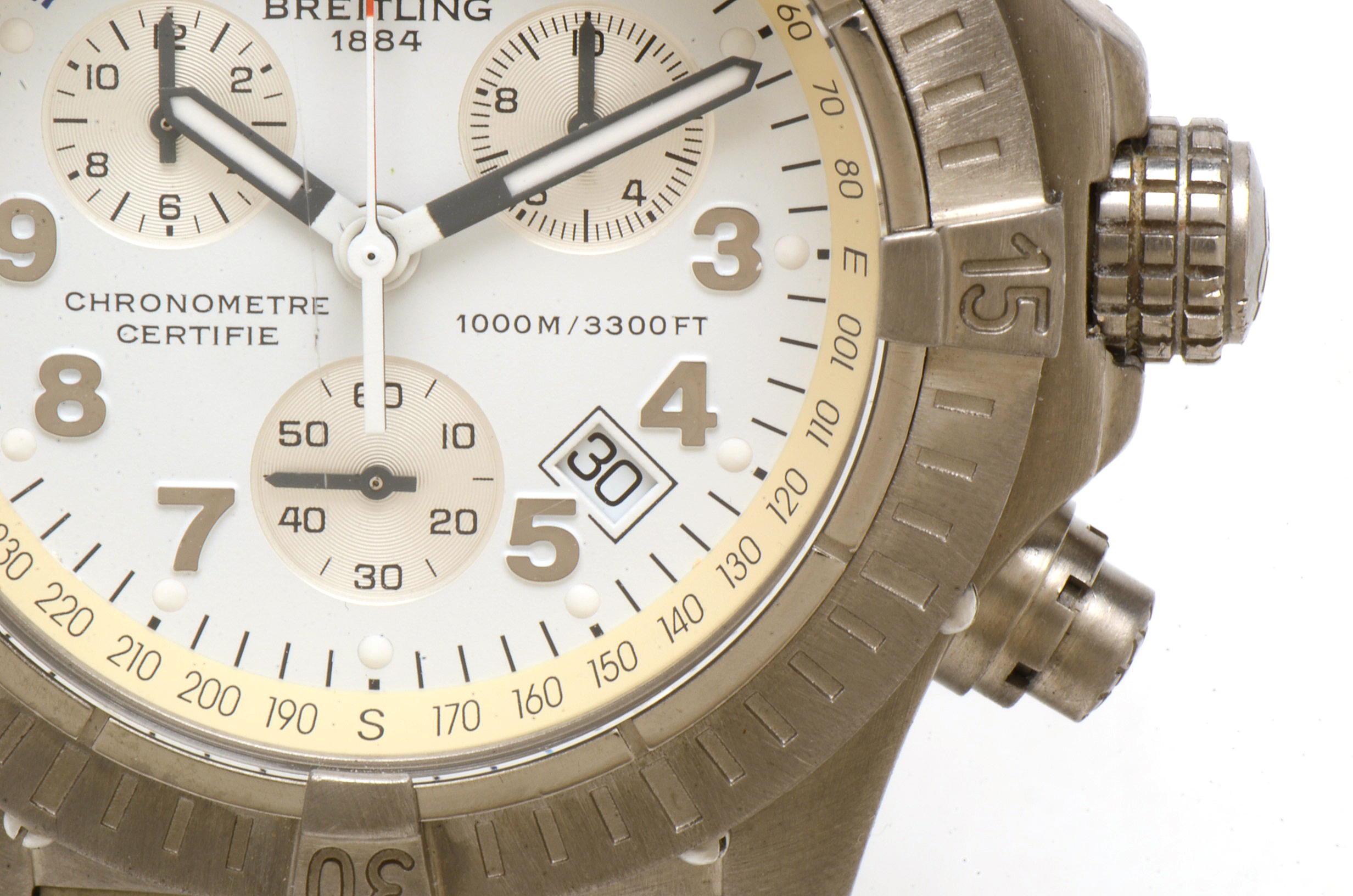 Breitling Chrono Avenger M1 Titanium 44mm White SuperQuartz Watch