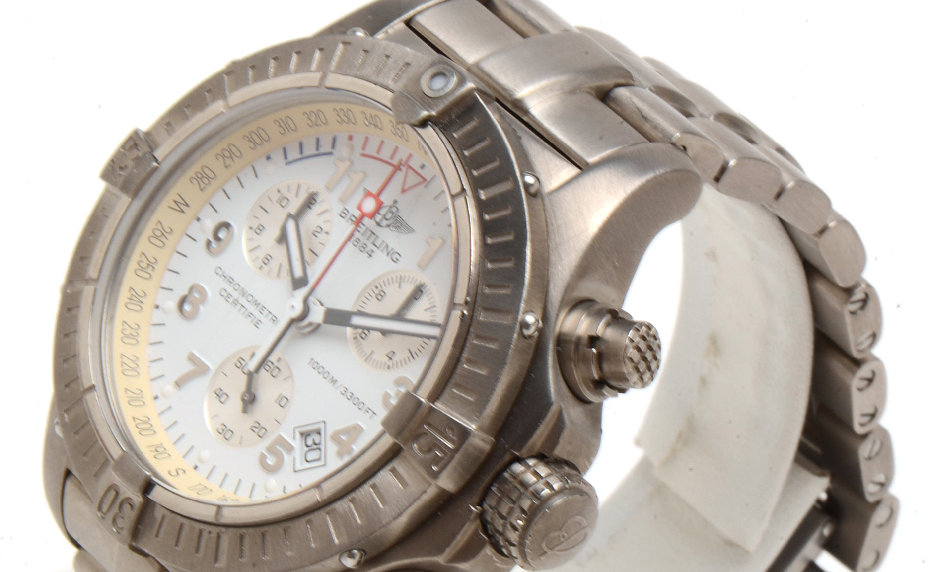 Breitling Chrono Avenger M1 Titanium 44mm White SuperQuartz Watch