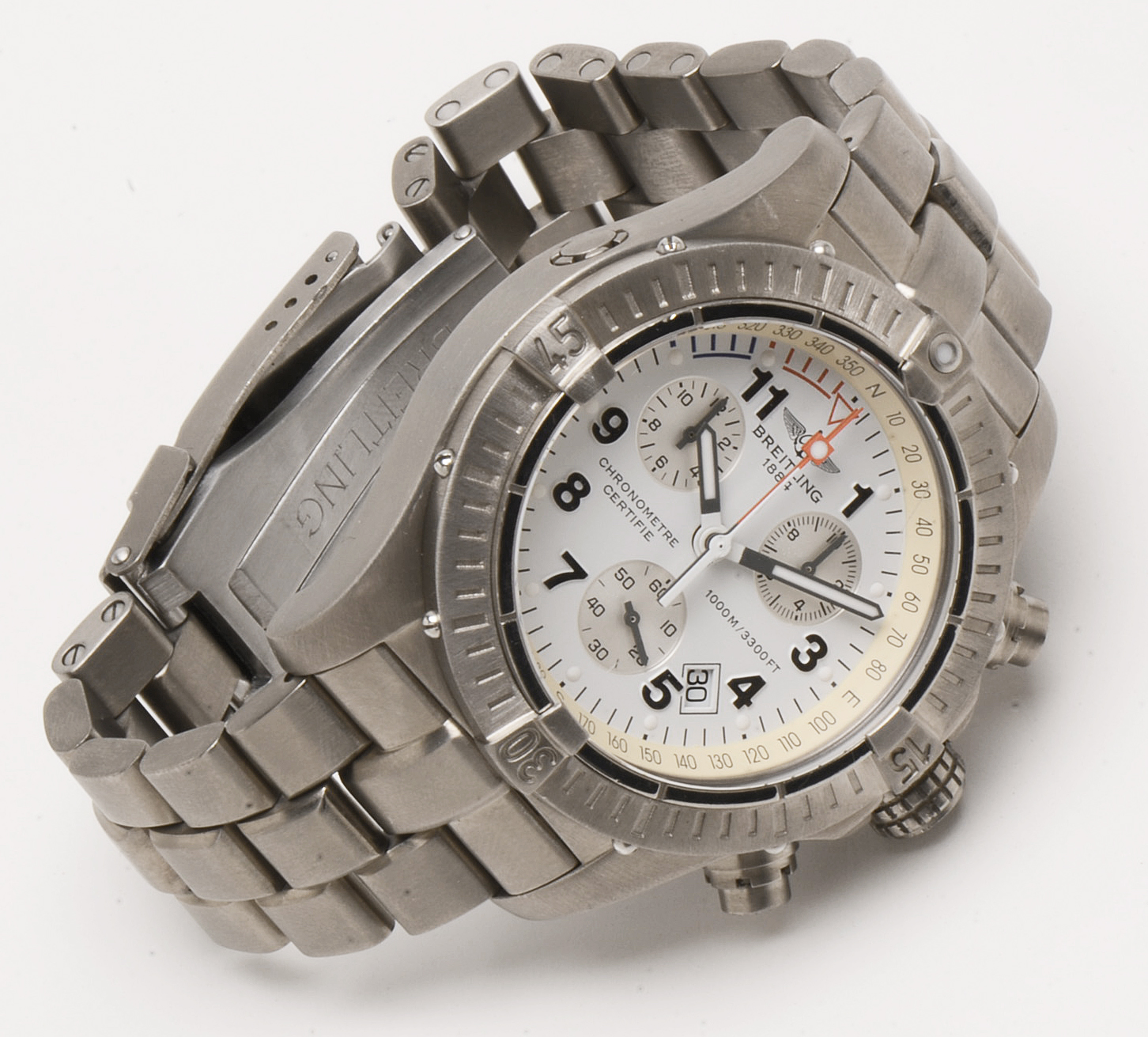 Breitling Chrono Avenger M1 Titanium 44mm White SuperQuartz Watch