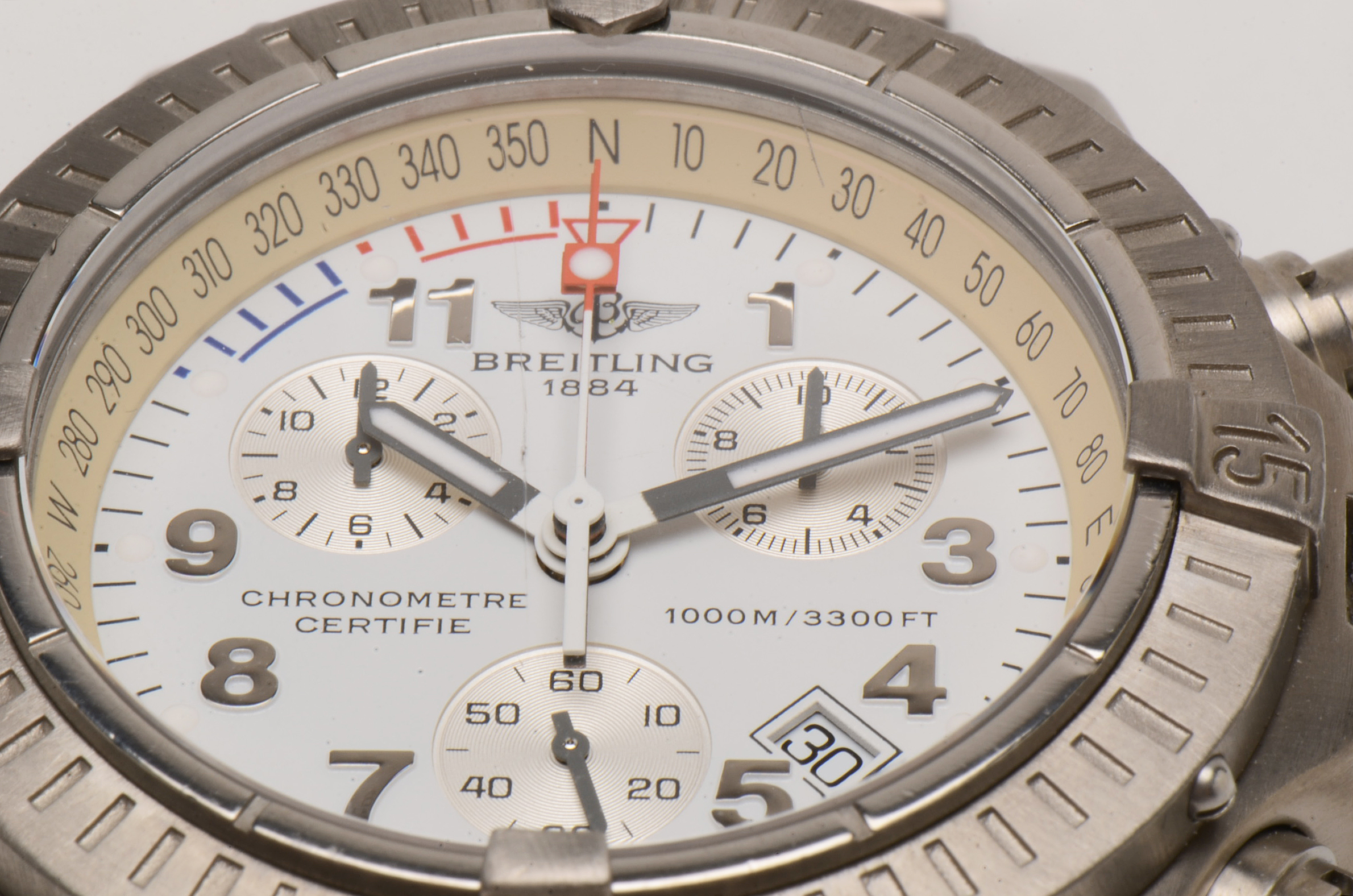 Breitling Chrono Avenger M1 Titanium 44mm White SuperQuartz Watch