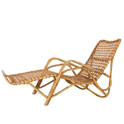 Vintage Rattan Contour Lounge Chair Vintage Rattan Contour Lounge Chair