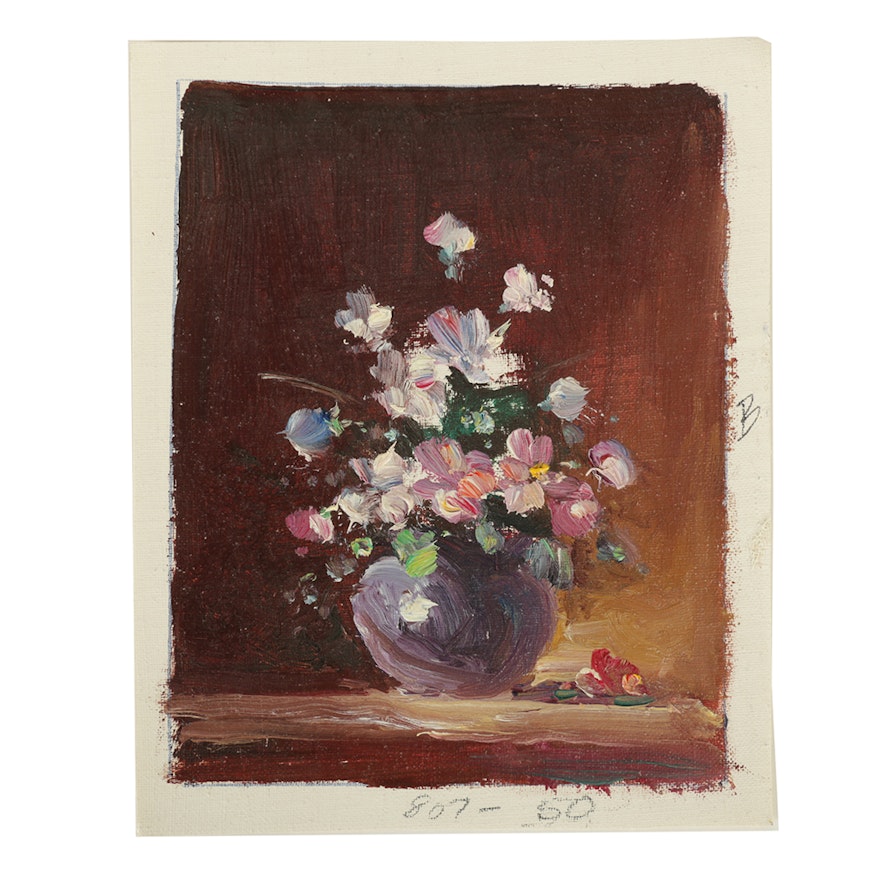Miniature Oil Painting on Canvas Floral Still Life