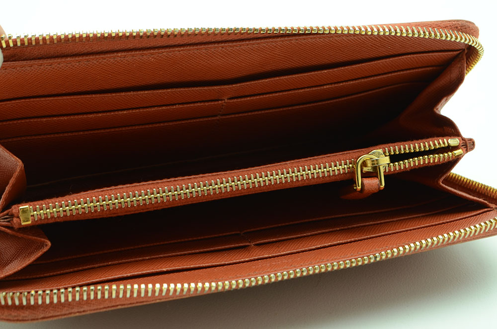 Prada Saffiano Leather Zip-Around Wallet