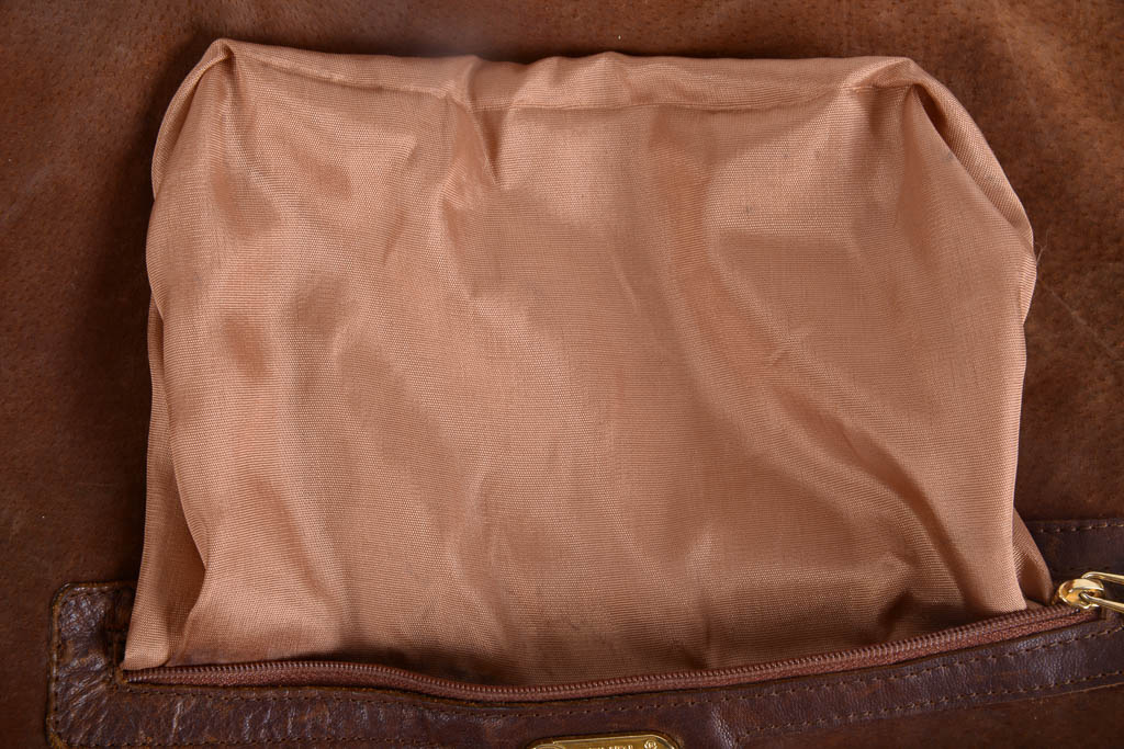 Vintage Fendi Brown Woven Leather Bucket Bag