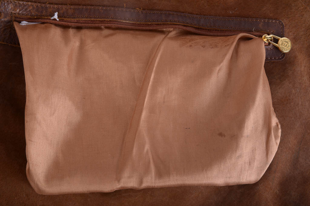 Vintage Fendi Brown Woven Leather Bucket Bag