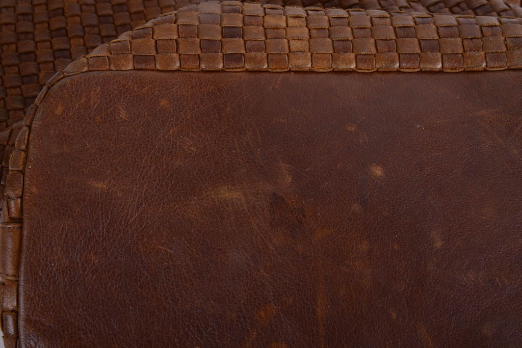 Vintage Fendi Brown Woven Leather Bucket Bag