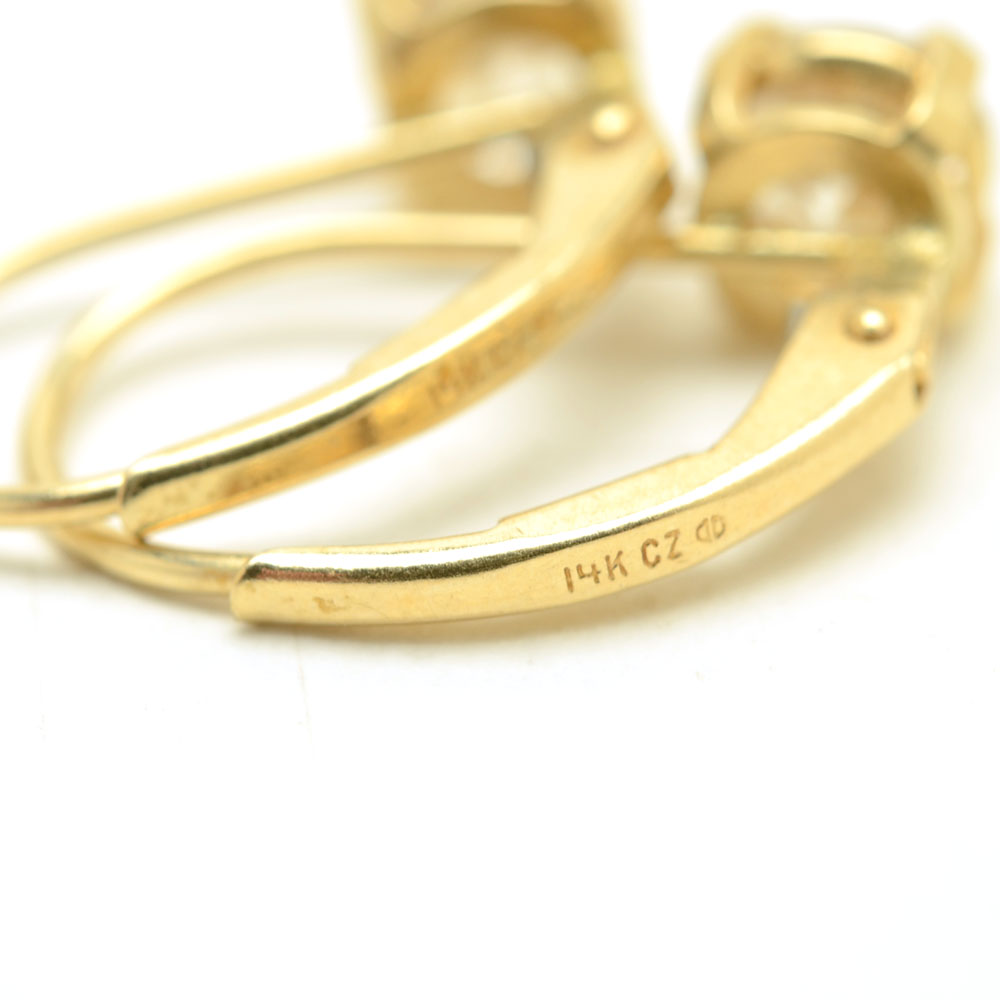 14K Yellow Gold Jewelry with Cubic Zirconia Stones