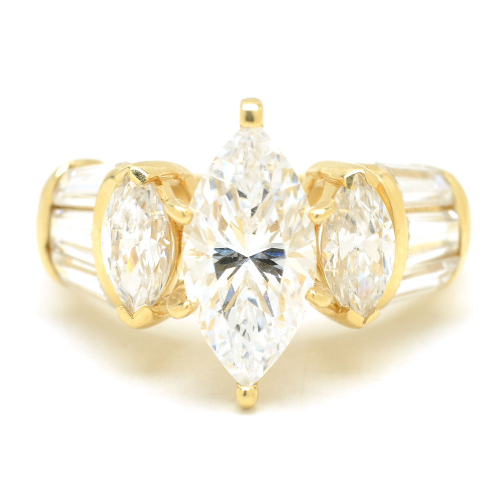 14K Yellow Gold Jewelry with Cubic Zirconia Stones