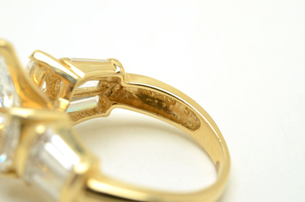 14K Yellow Gold Jewelry with Cubic Zirconia Stones