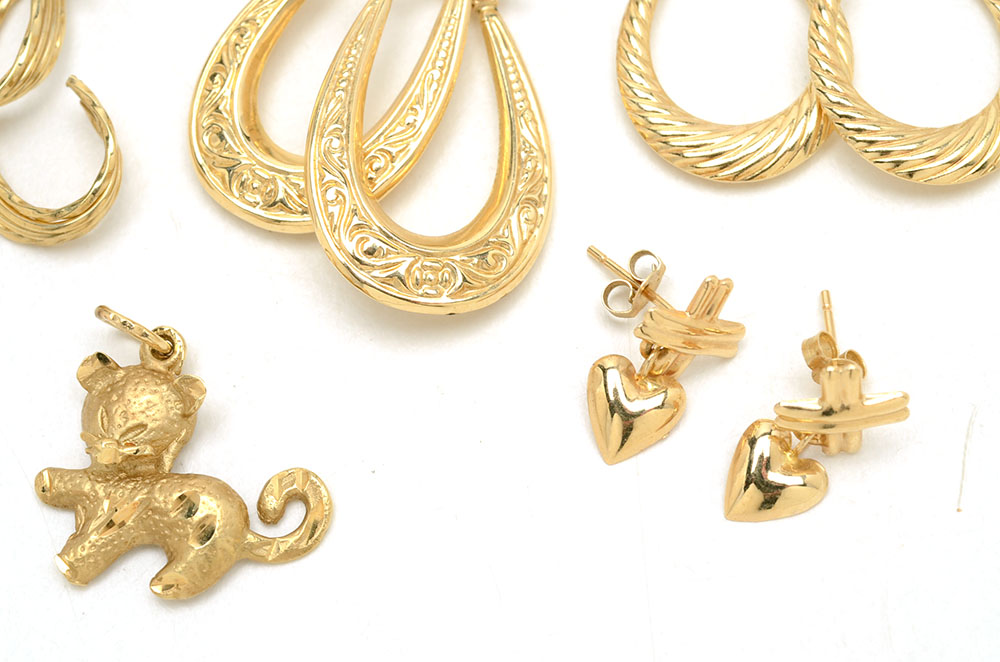 Group of 10K and 14K Yellow Gold Jewelry