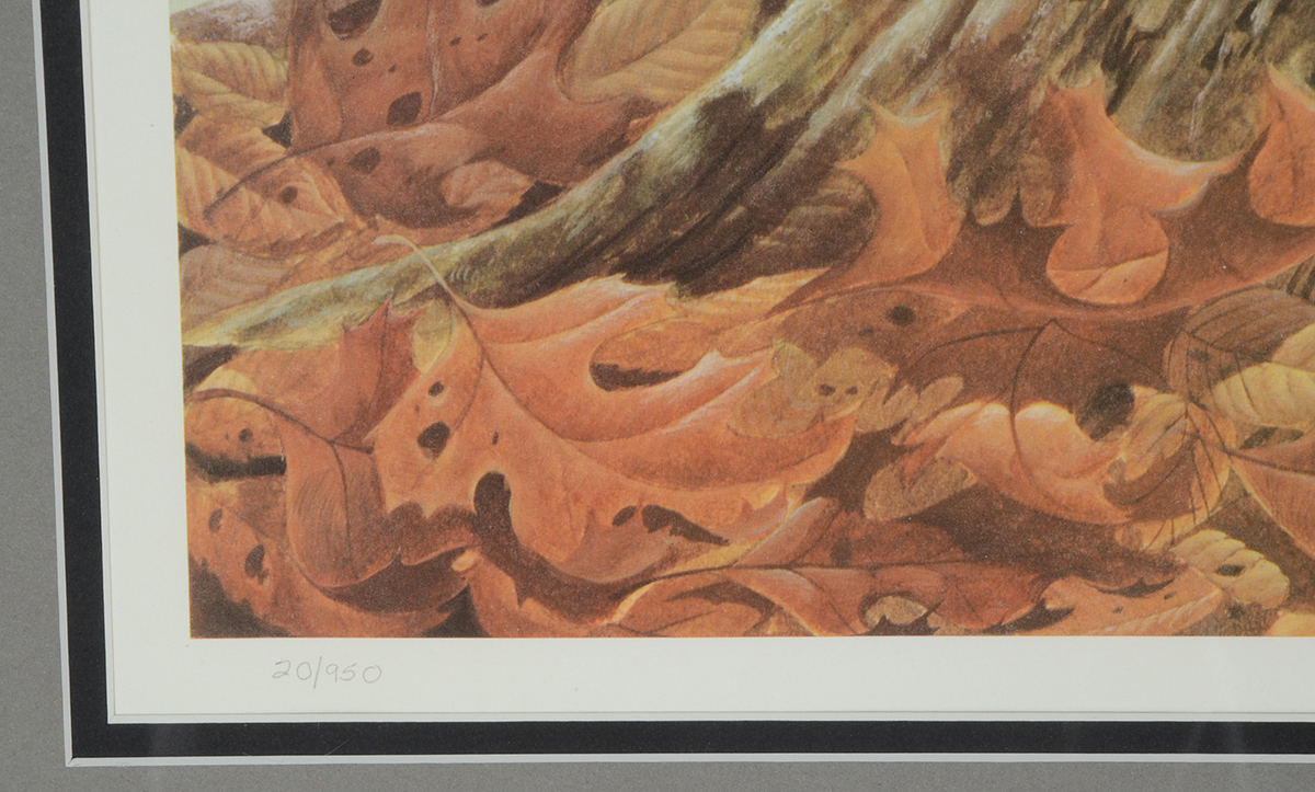 John Ruthven Signed Limited Edition Offset Lithograph "Rufous Sided Towhees"