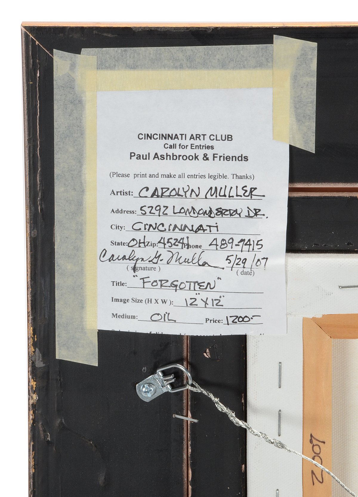 Carolyn Muller Original 2007 Oil on Canvas "Forgotten"