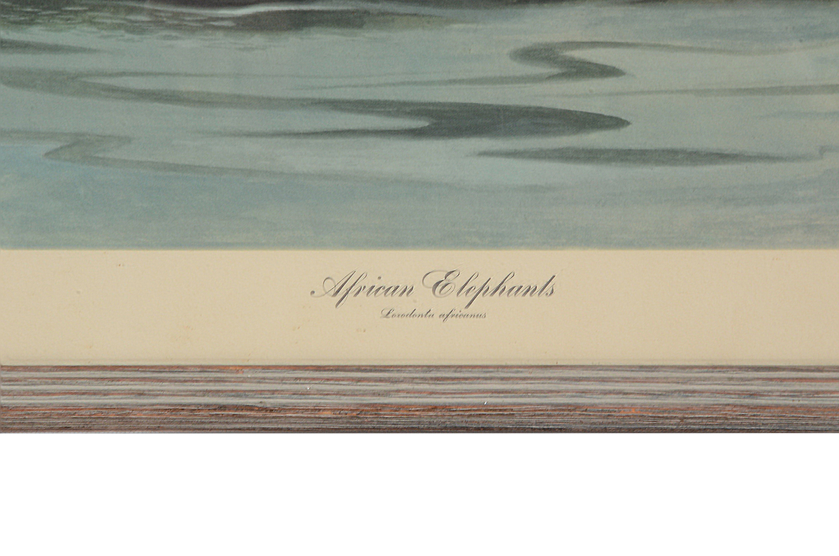 John Ruthven Signed Limited Edition Offset Lithograph "African Elephants"