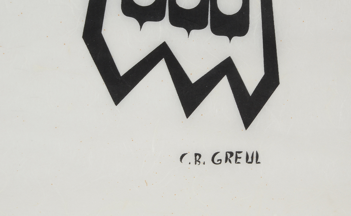 C. B. Greul Tribal Woodcut on Japon