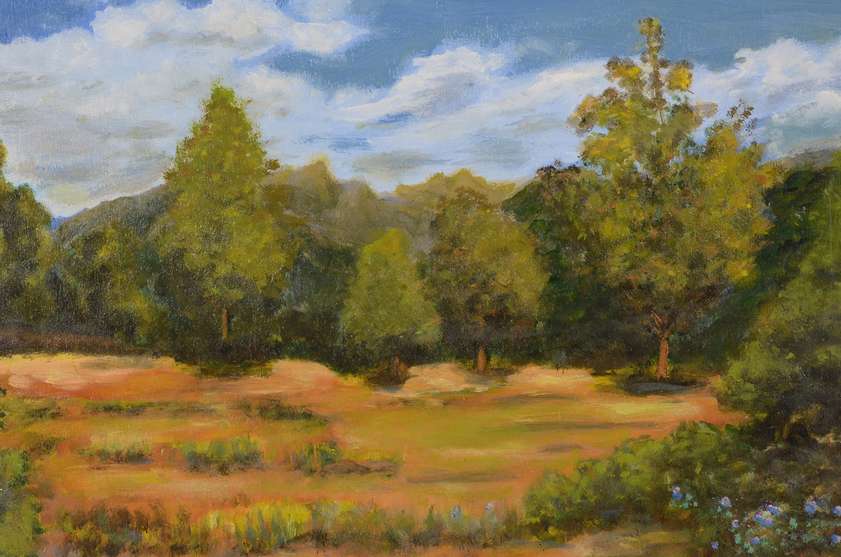 Original 1996 Oil Landscape on Wood Panel