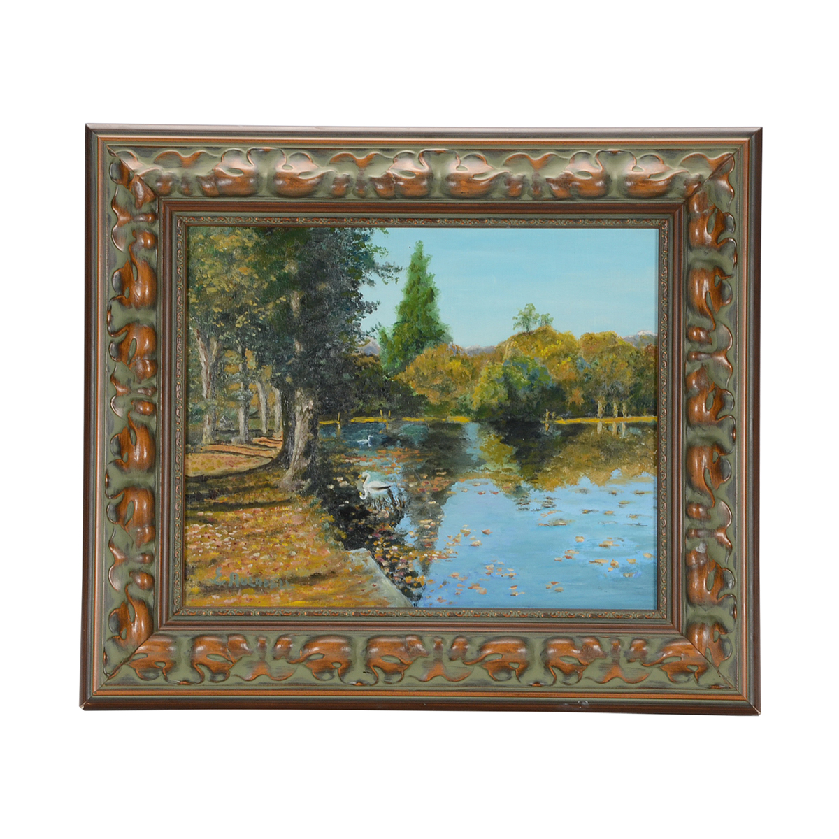 E. Auladell Original Oil Landscape on Wood Panel