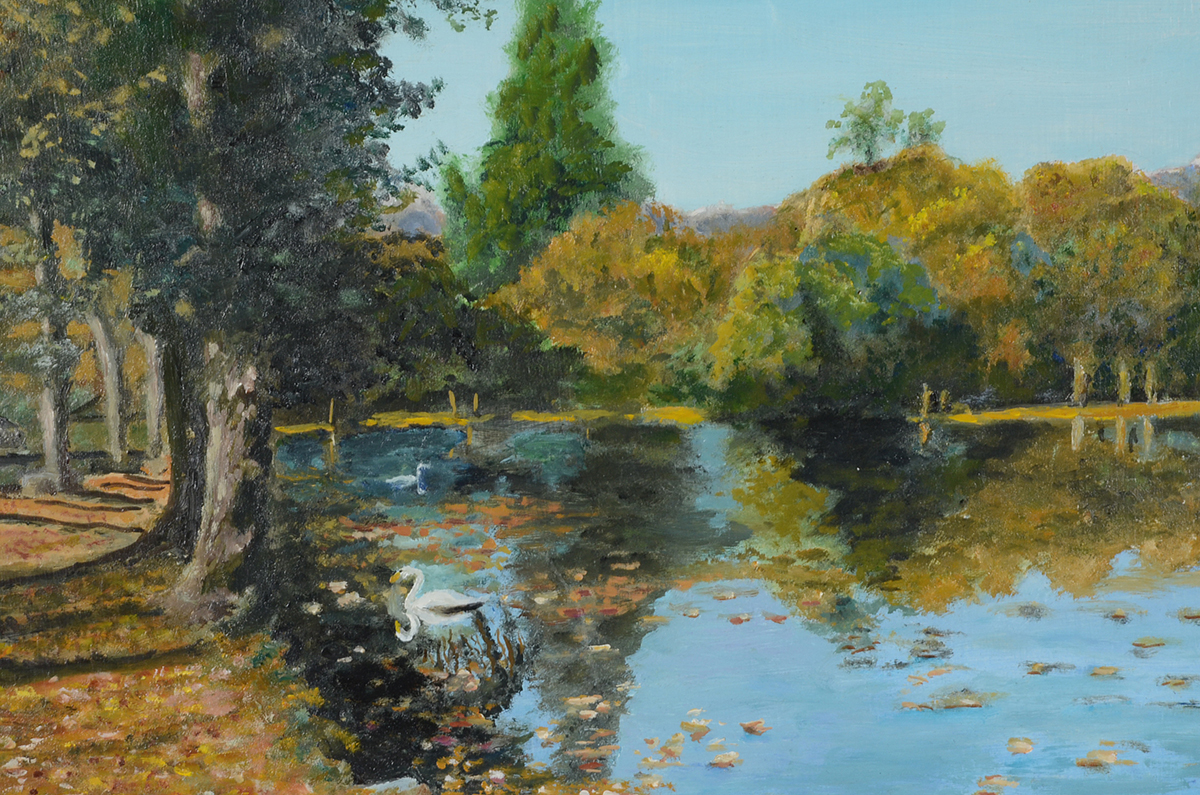 E. Auladell Original Oil Landscape on Wood Panel