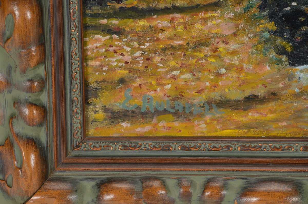 E. Auladell Original Oil Landscape on Wood Panel