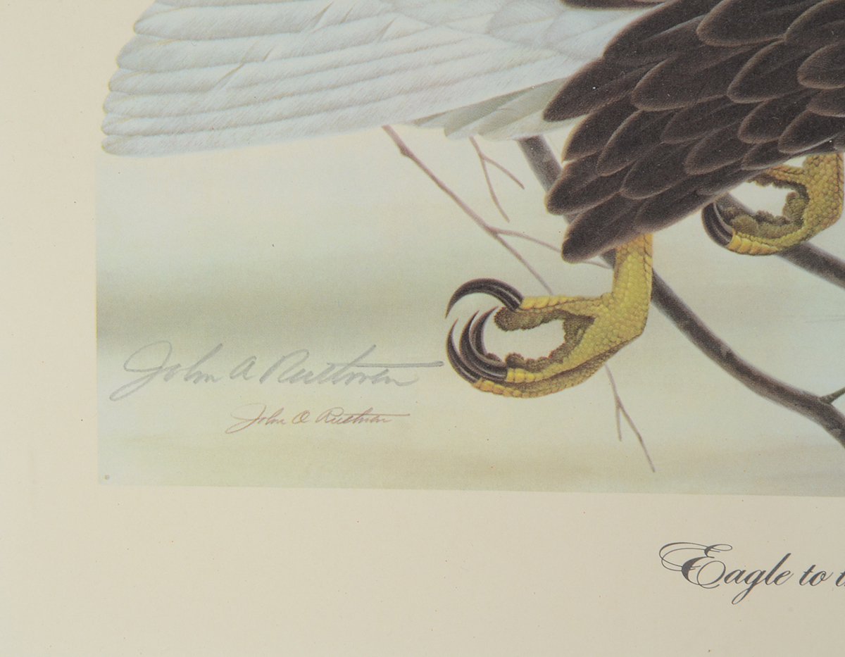 John Ruthven Signed Offset Lithograph "Eagle to the Moon"