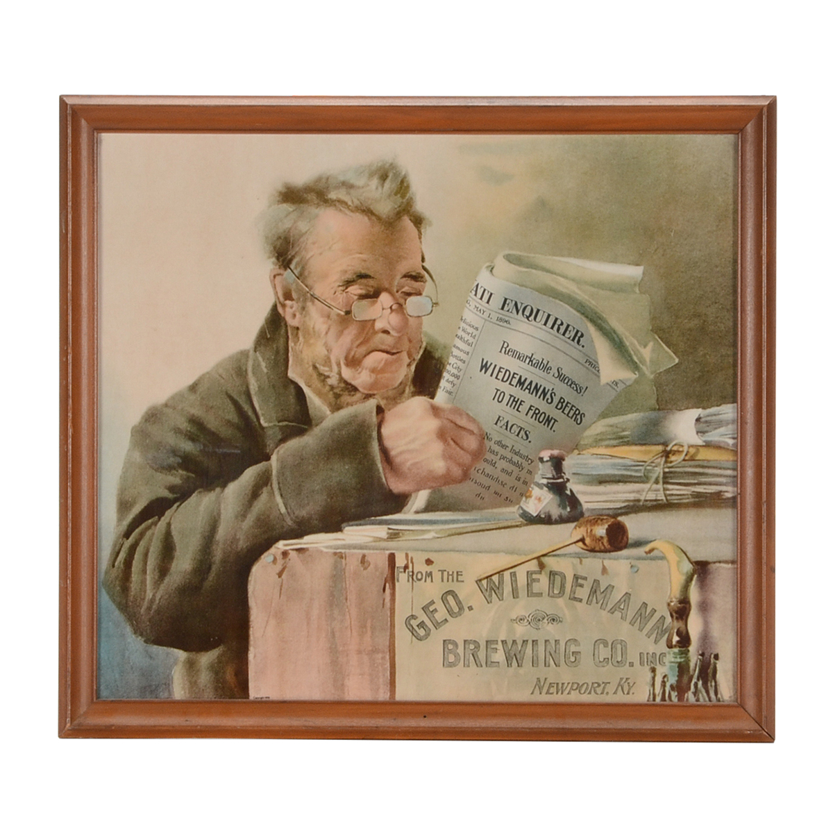 Offset Lithographic Reproduction of 1895 Advertisement for George Wiedemann Brewing Co.