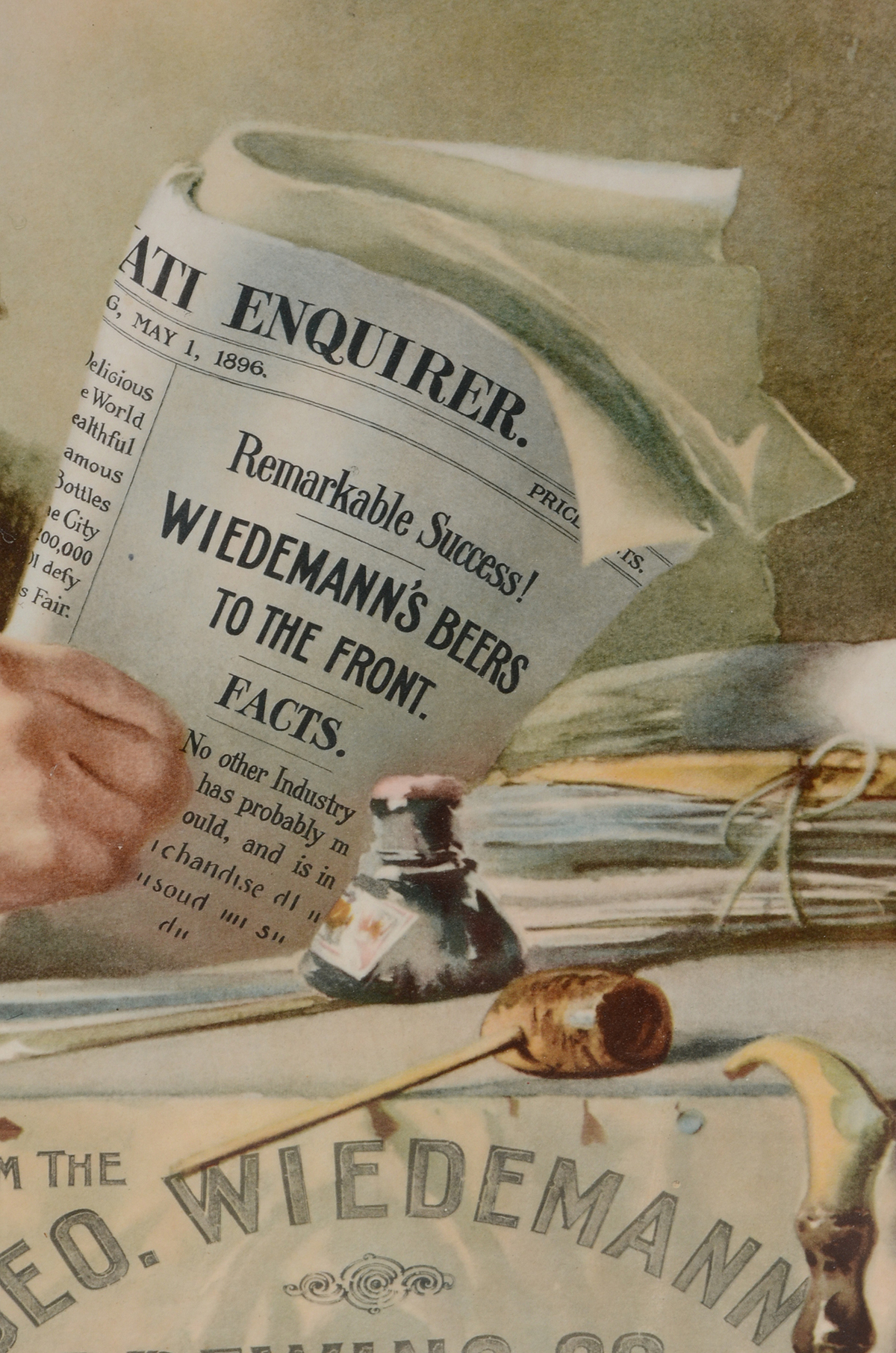 Offset Lithographic Reproduction of 1895 Advertisement for George Wiedemann Brewing Co.
