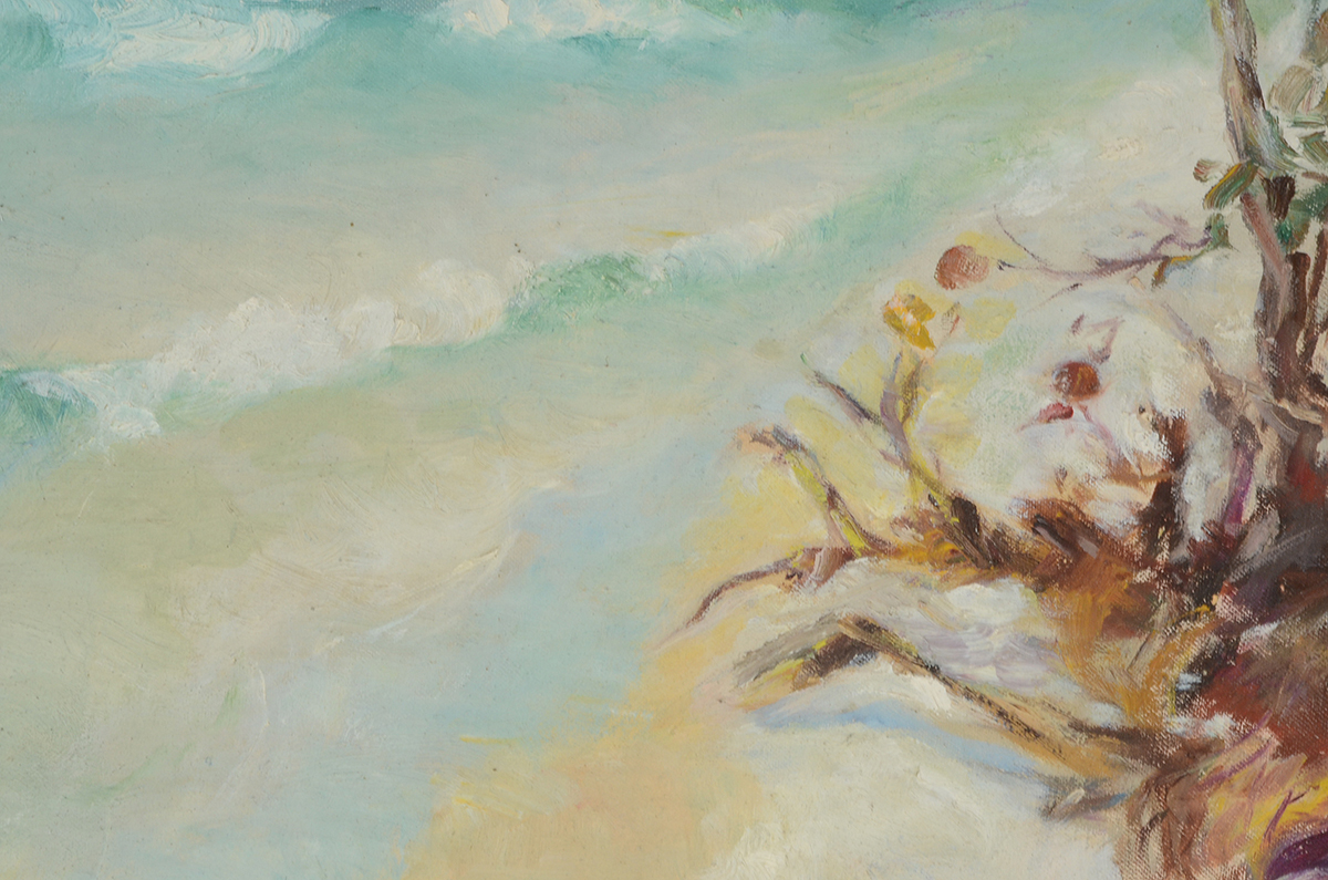 Dora McCollister Original Oil Coastal Scene on Canvas Board