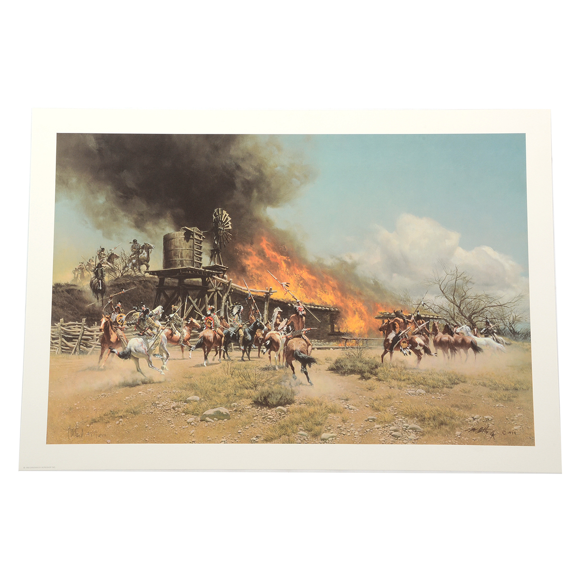 Frank McCarthy Signed Limited Edition Offset Lithograph "Burning the Way Station"