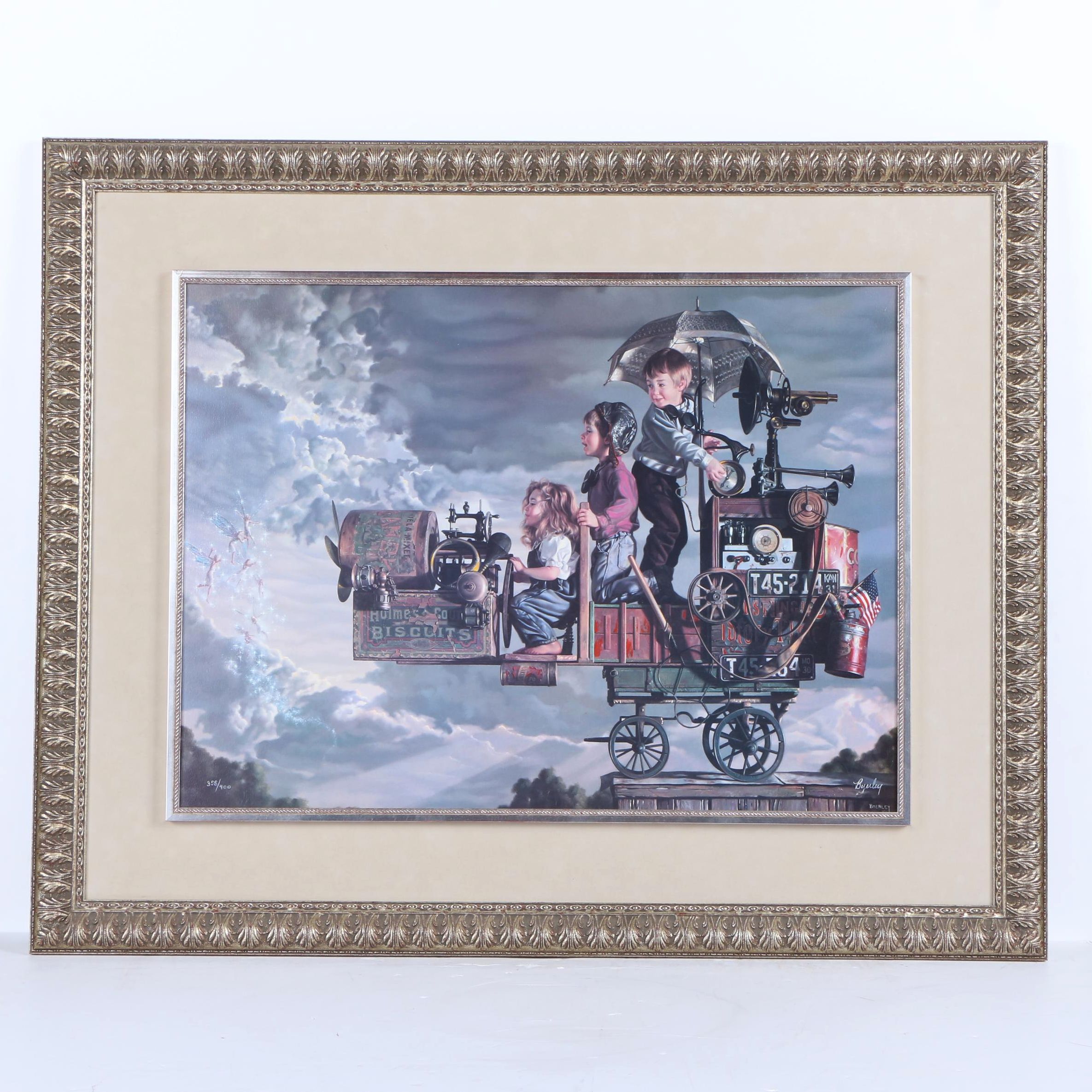 Limited Edition Offset Lithograph on Canvas After Bob Byerley "An Invitation to Flight"