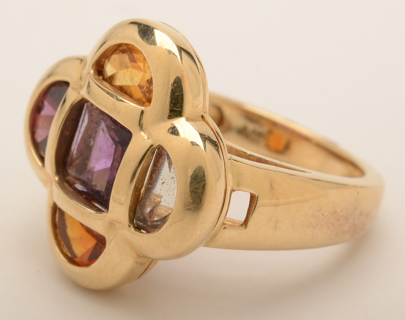 14K Yellow Gold Multi-Stone Quatrefoil Ring