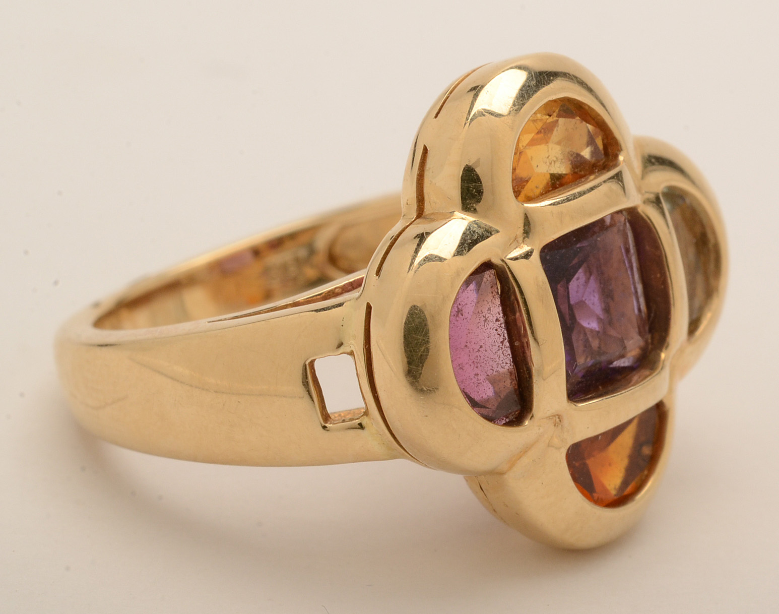 14K Yellow Gold Multi-Stone Quatrefoil Ring