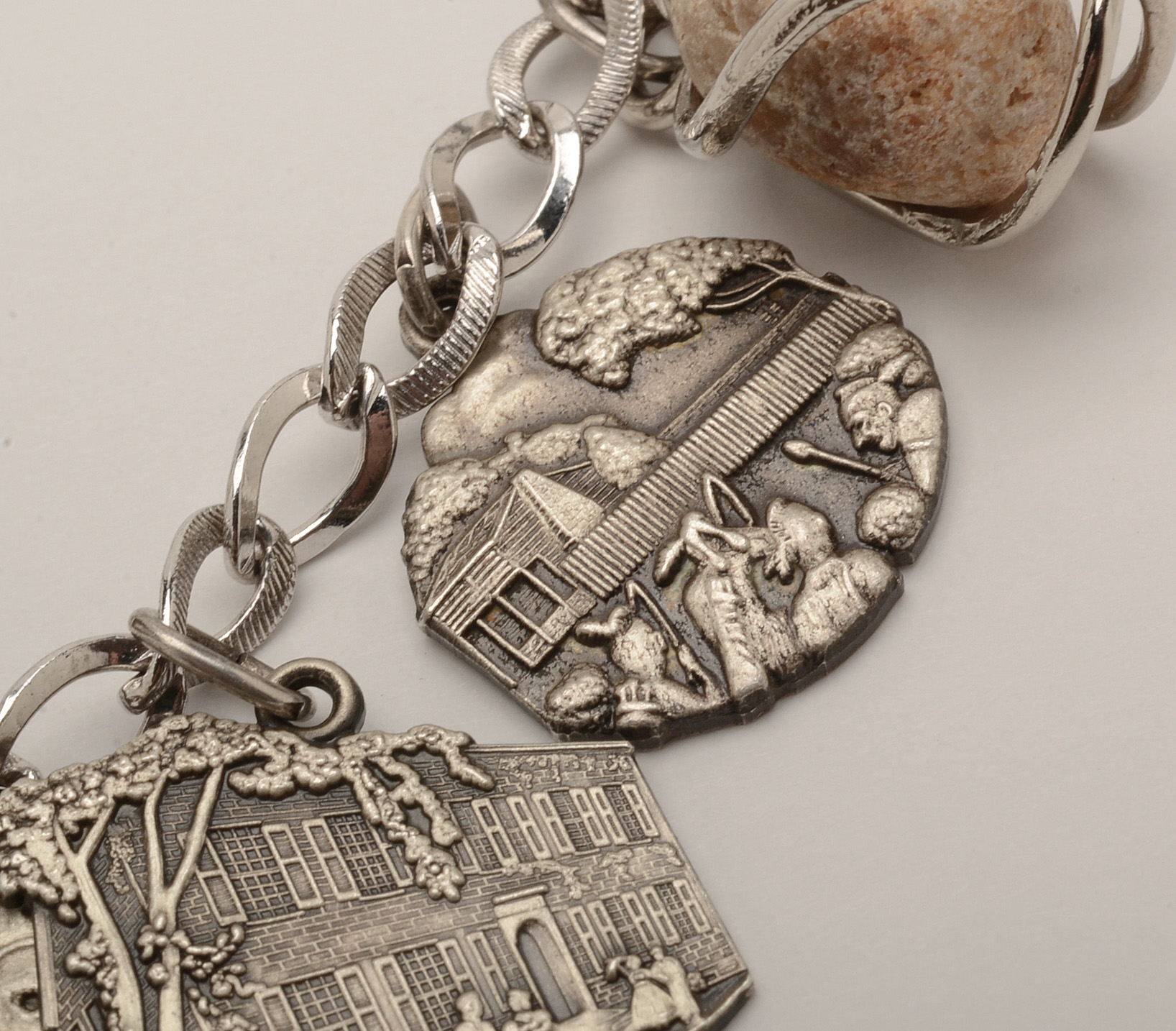 Vintage Silver Charm Bracelet with Sterling Kentucky Motif Charms