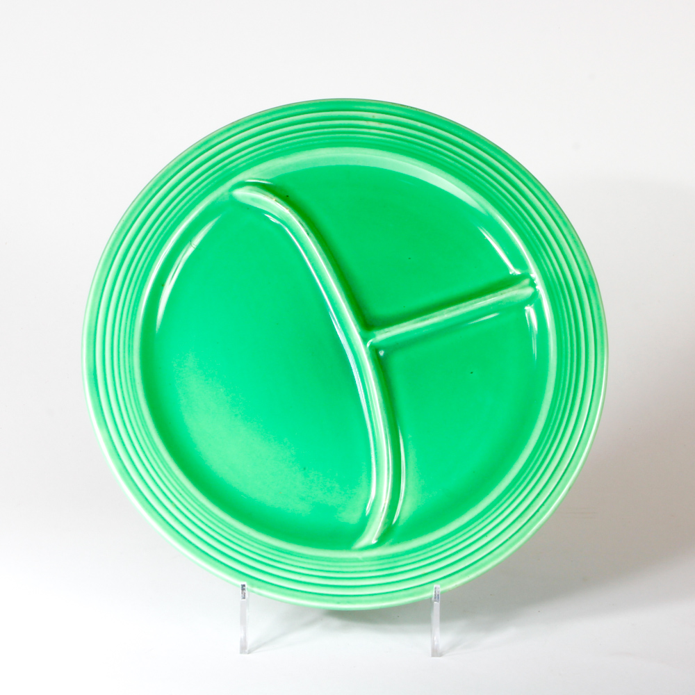 Collection of Vintage Fiestaware Grill Plates Including Radiation Red