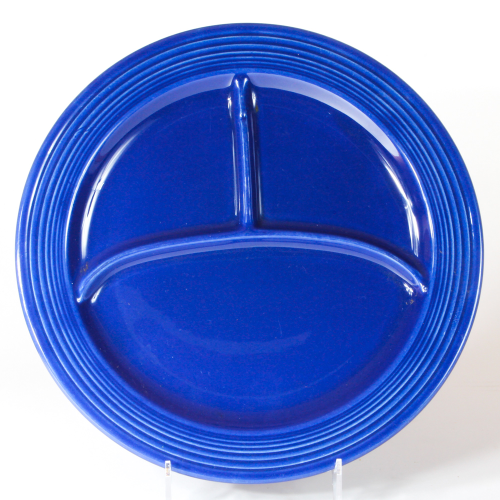 Collection of Vintage Fiestaware Grill Plates Including Radiation Red