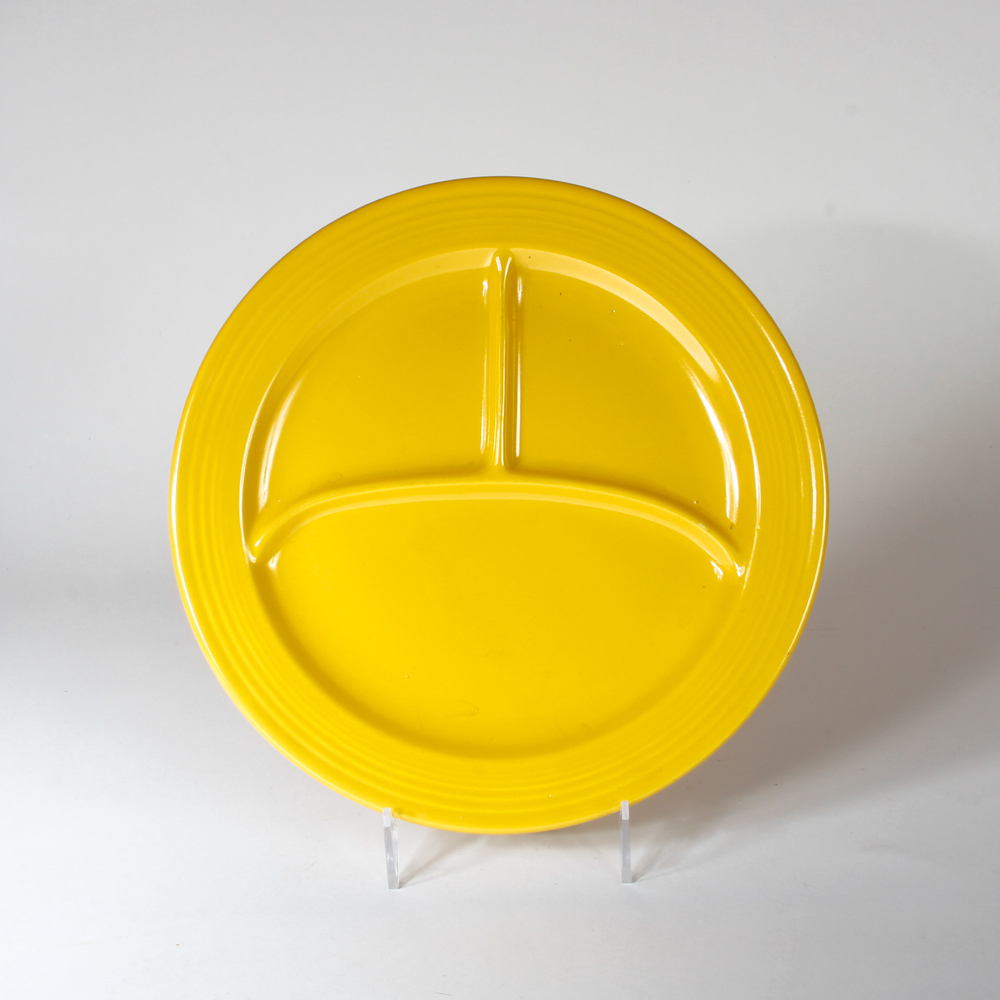 Collection of Vintage Fiestaware Grill Plates Including Radiation Red